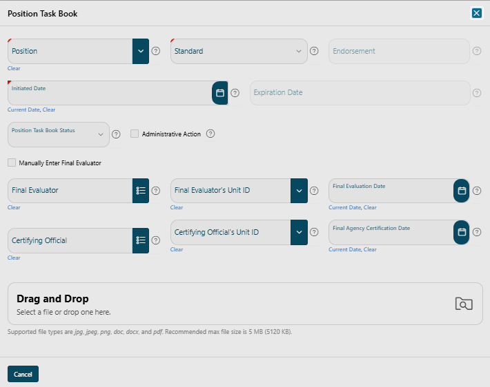 Position task Book Add