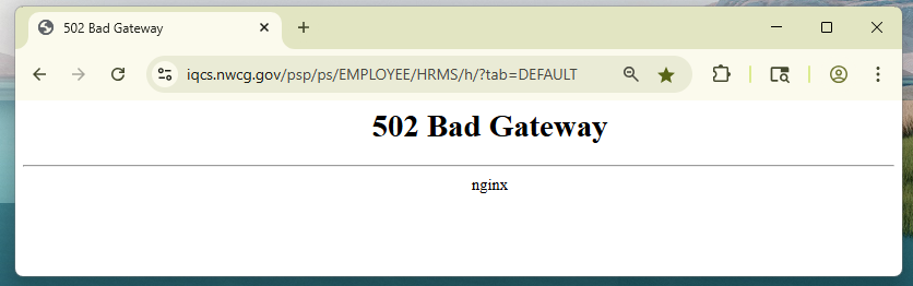 IQCS 502 Bad Gateway