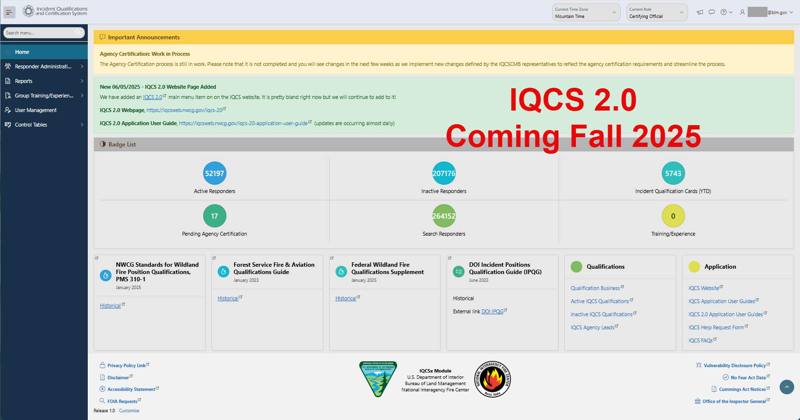 IQCS 2.0 main page, IQCS 2.0 coming Fall 2025